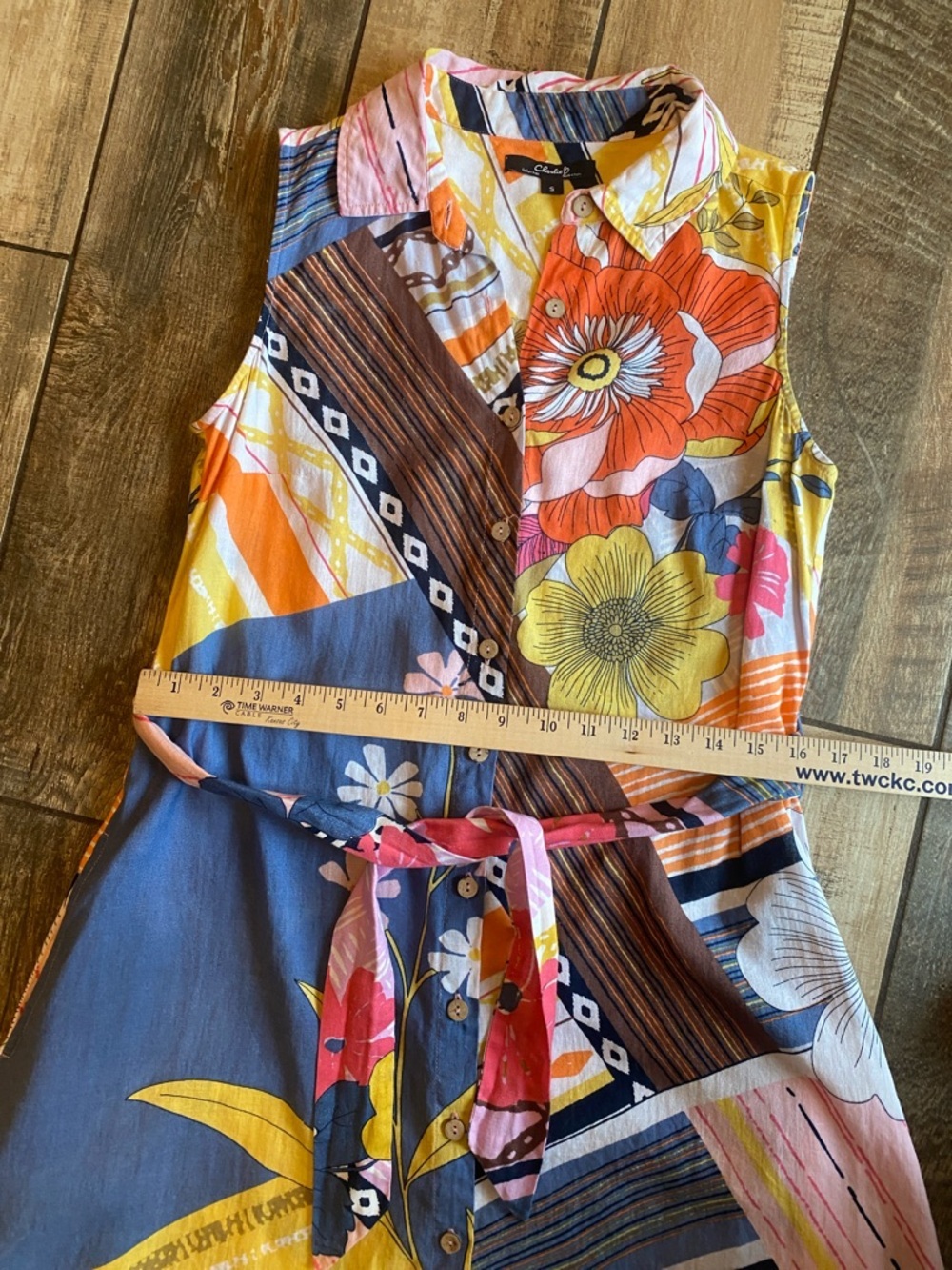 Charlie B Multicolor Floral & Geometric Sleeveless Midi Dress - Picture 8 of 13